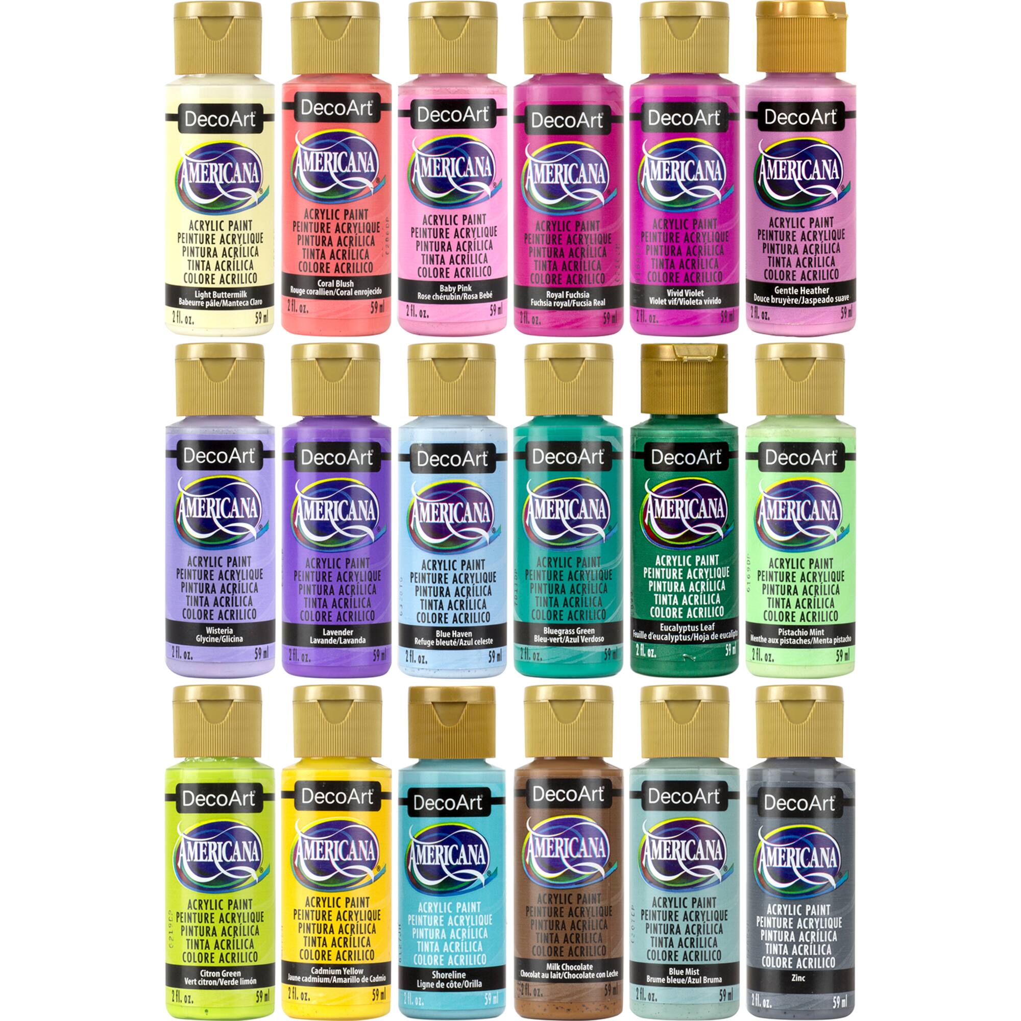 DecoArt® Americana® 18 Color Pastels with Pop Acrylic Paint Set